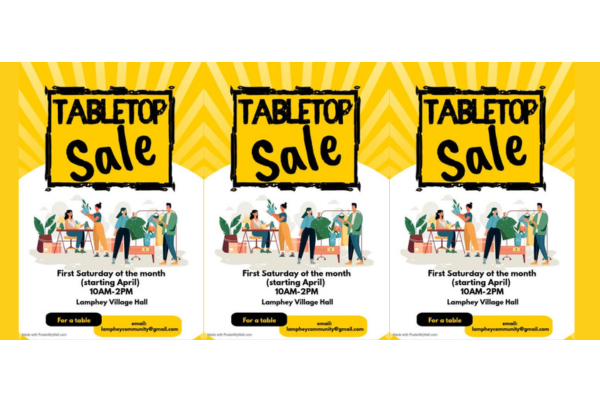 Table Top Sale | Lamphey