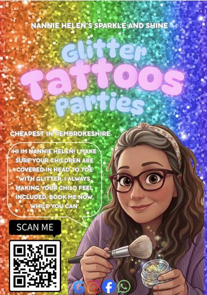Nannie Helen’s Sparkle And Shine Glitter Tattoos | Pembrokeshire